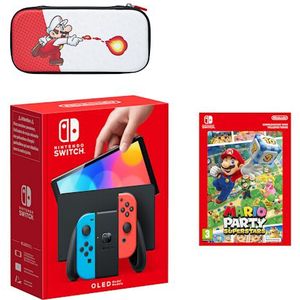 Nintendo Switch – OLED-model (neonblauw/neonrood) Mario Party Superstars-bundel