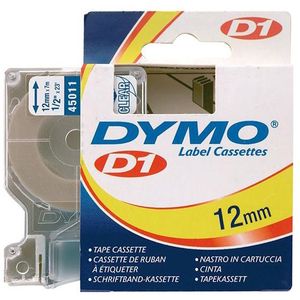 Lettertape D1 45011 blauw/transparant 12mmx7m DYMO