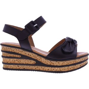 Gabor - Dames Sandalen - Zwart - Leer - Sleehak 3,5 cm