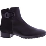 Gabor - Enkellaarsjes - Zwart - Leer - Hakje 25 mm - Brede Voetwijdte H