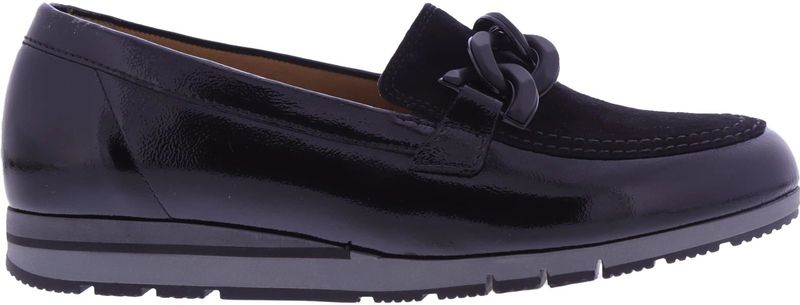 Gabor - Instappers - Zwart - Leer - Met Ketting Detail