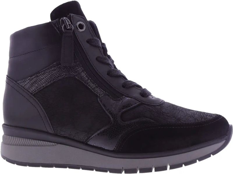 Gabor - 56.708.67 - Sneakers - Zwart - Leer - Dames halfhoog met Rits