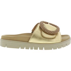 Gabor - Slippers - Goud - Suède - Verstelbare Band