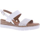 Gabor - Dames Sandalen - Wit - Leer - Sleehak 2,5 cm