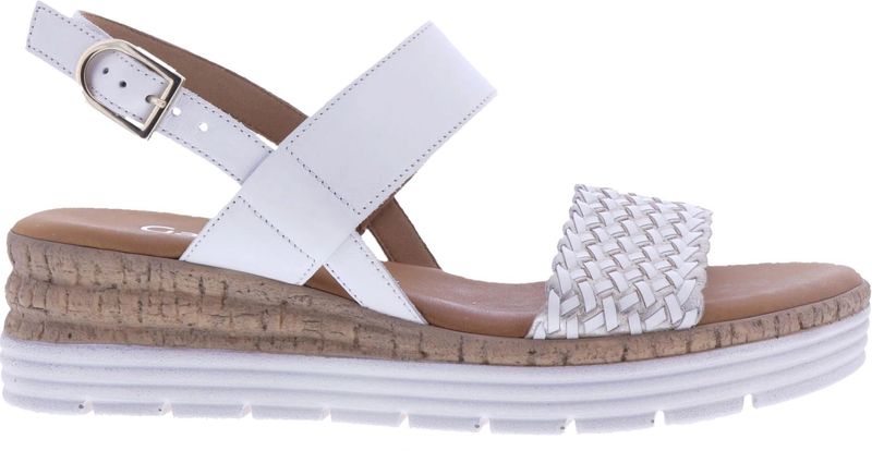 Gabor - Dames Sandalen - Wit - Leer - Sleehak 2,5 cm