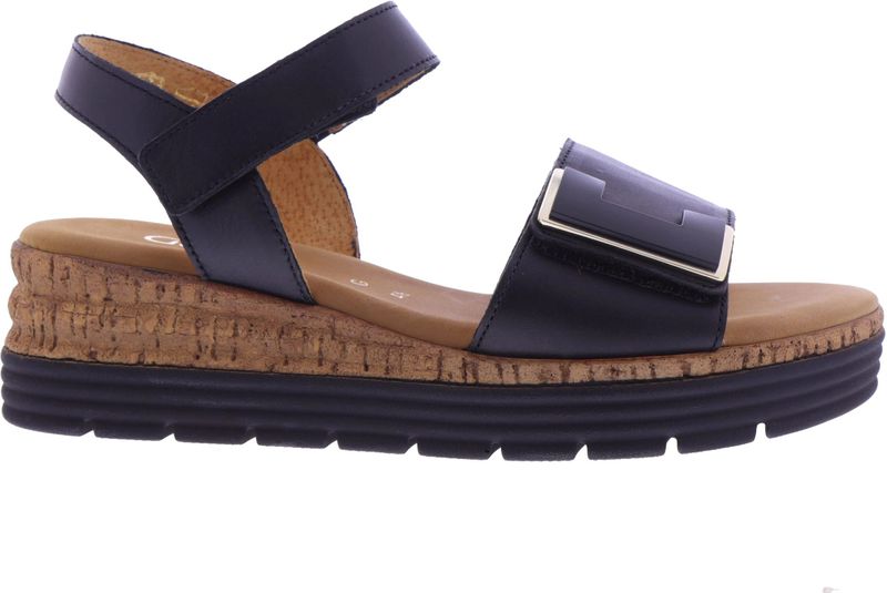 Gabor - Dames Sandalen - Zwart - Leer - Verstelbare Bandjes