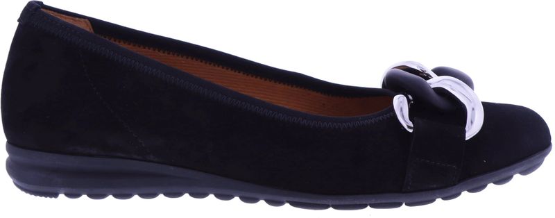 Gabor - Ballerina - Zwart - Suède - Leer