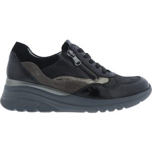 Waldlaufer Dames Sneakers | Zwart | Leer | 927003 601 414 | 55037A252 | Gaborshoes