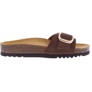 Scholl Dames Slippers | Bruin | Leer | F30114 1438 | 50148B241 | Gaborshoes