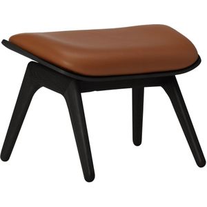 Umage The Reader Voetenbank Zwart Eiken Leer Cognac