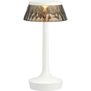 Flos Bon Jour Unplugged Tafellamp LED Oplaadbaar Wit Kap Fumé