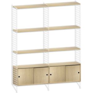 String Furniture Hoge Kast Medium Wit/eiken