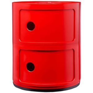 Kartell Componibili Kast Nachtkastje Medium  Bijzettafel Rood