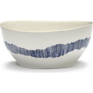 Serax Feast By Ottolenghi Kom Ø16 White Swirl Stripes Blue