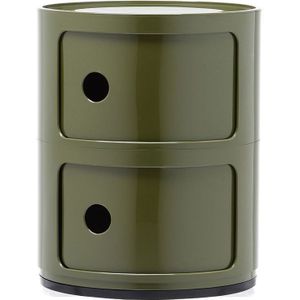 Kartell Componibili Kast Nachtkastje Medium (2 Comp.)Ø32 Groen