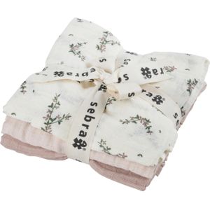 Sebra - Hydrofiele Doeken Set - Powder Blossom Rose - 3 Stuks