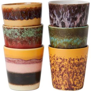 HKliving 70's Ceramic Koffie Mok Koffiekopjes Set Van 6 Valley