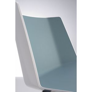 MDF Italia Aïku Sled Stoel Zonder Armleuning Verchroomd Gloss White - Sugar Paper Blue