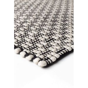 LIGNE PURE Rhytm – vloerkleed – tapijt – handgeweven – wol – eco – modern – Zwart Wit - 170x240