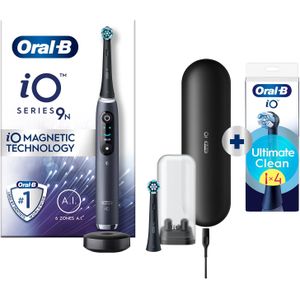 Oral-B iO 9N Elektrische Tandenborstel Zwart + 4 Opzetborstels