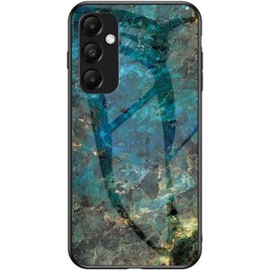 Samsung Galaxy A55 Hoesje - Coverup Marble Glass Back Cover - Emerald / Goud