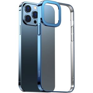 iPhone 13 Pro Hoesje - BASEUS Metallic TPU Back Cover - Blauw