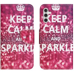 Samsung Galaxy A15 Hoesje - Coverup Book Case - Keep Calm and Sparkle