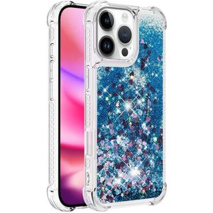 iPhone 16 Pro Max Hoesje - Coverup Liquid Glitter Back Cover - Blauw