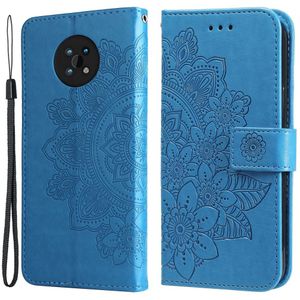 Nokia G50 Hoesje - Coverup Mandala Bloemen Book Case - Blauw