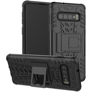 Samsung Galaxy S10 Plus Hoesje - Coverup Rugged Kickstand Back Cover - Zwart