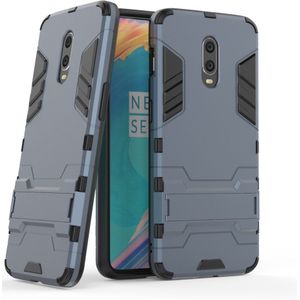 OnePlus 6T Hoesje - Armor Kickstand Back Cover - Blauw