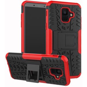 Samsung Galaxy A6 (2018) Hoesje - Coverup Rugged Kickstand Back Cover - Rood