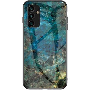 Samsung Galaxy A34 Hoesje - Coverup Marble Glass Back Cover - Emerald / Goud