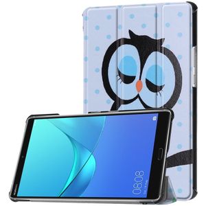 Huawei MediaPad M5 8.4 Hoesje - Tri-Fold Book Case - Groene Uil