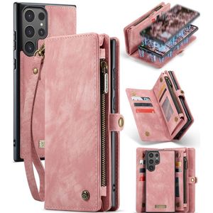 Samsung Galaxy S24 Ultra Hoesje - CaseMe 008 2-in-1 Book Case & Back Cover met Portemonnee - Pink
