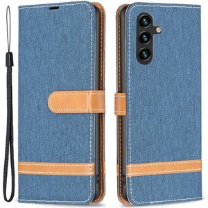 Samsung Galaxy A55 Hoesje - Coverup Denim Book Case - Blauw