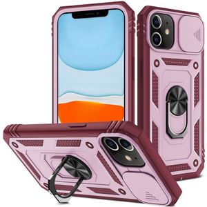 iPhone 11 Hoesje - Coverup Ring Kickstand Back Cover met Camera Shield - Roze
