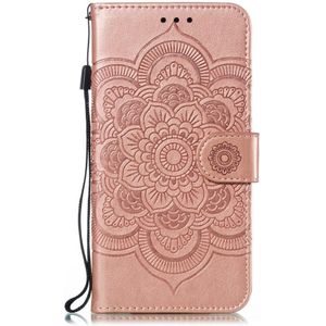 Samsung Galaxy A20e Hoesje - Mandala Bloemen Book Case - Rose Gold