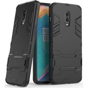 OnePlus 6T Hoesje - Armor Kickstand Back Cover - Zwart