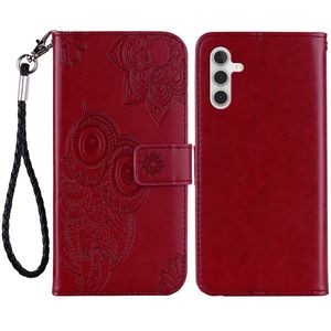 Samsung Galaxy A25 Hoesje - Coverup Uilen Book Case - Rood