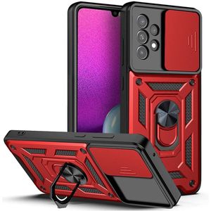 Samsung Galaxy A33 Hoesje - Coverup Armor Ring Kickstand Back Cover met Camera Shield - Rood