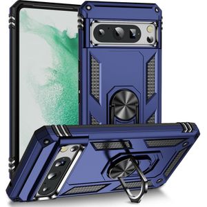 Google Pixel 8 Pro Hoesje - Coverup Ring Kickstand Back Cover - Blauw