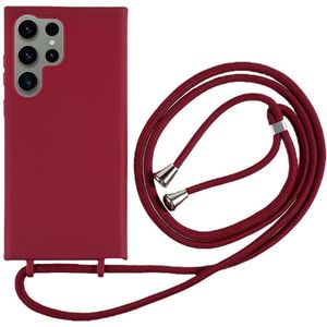 Samsung Galaxy S25 Ultra Hoesje - Coverup Colour TPU Back Cover met Koord - Bordeaux
