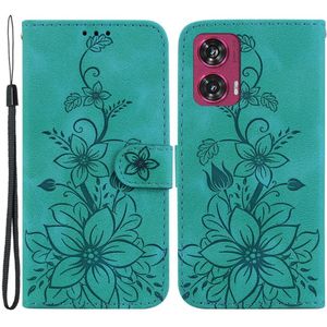 Motorola Edge 50 Fusion Hoesje - Coverup Bloemen Book Case - Groen