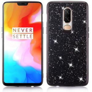 OnePlus 6 Hoesje - Coverup Glitter Back Cover - Zwart