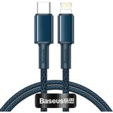 BASEUS Gevlochten iPhone Kabel - Lightning naar USB-C - 20W PD - Blauw - 1m