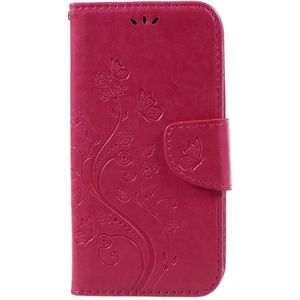 Samsung Galaxy S8 Hoesje - Bloemen & Vlinders Book Case - Roze