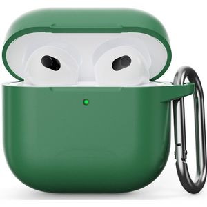 AirPods 4 Hoesje - Coverup Siliconen AirPods Case met Sleutelhanger - Donkergroen