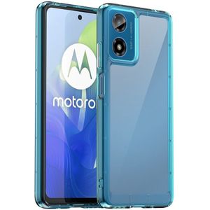 Motorola Moto G04(s) / G24 (Power) / E14 Hoesje - Coverup Transparant ShockProof TPU Back Cover - Blauw