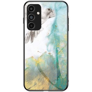 Samsung Galaxy A15 Hoesje - Coverup Marble Glass Back Cover - Emerald / Goud